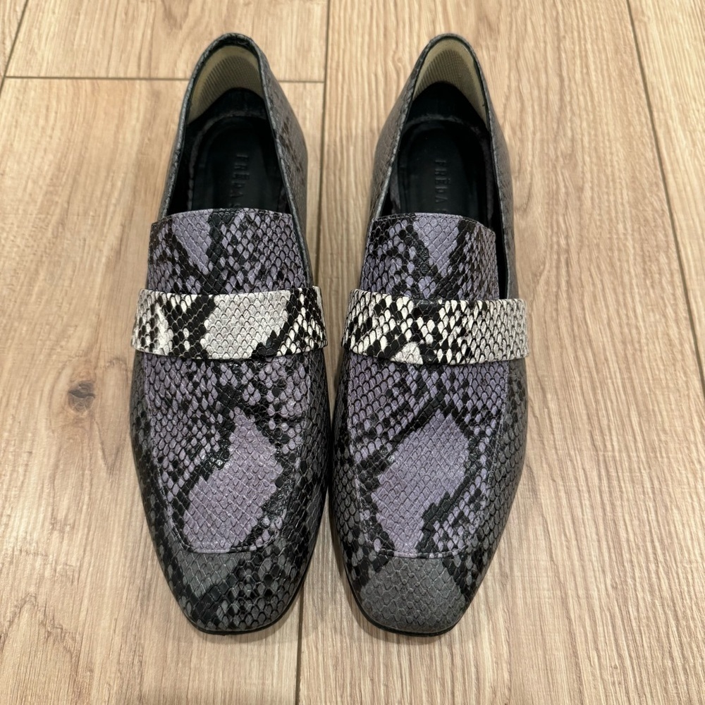 Freda Salvador Snake Print Leather Loafer